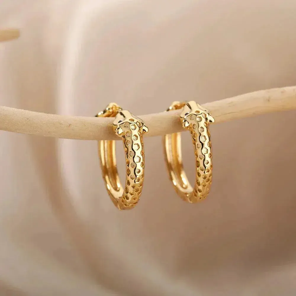 Minimalist Gold Snake Earrings