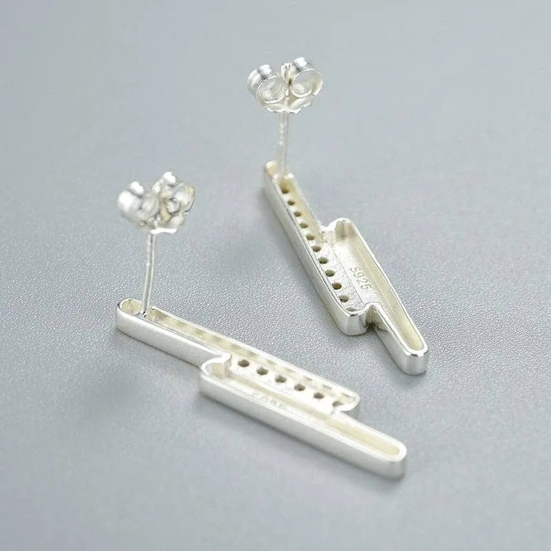 Minimalist Parallel Lines Stud Earrings