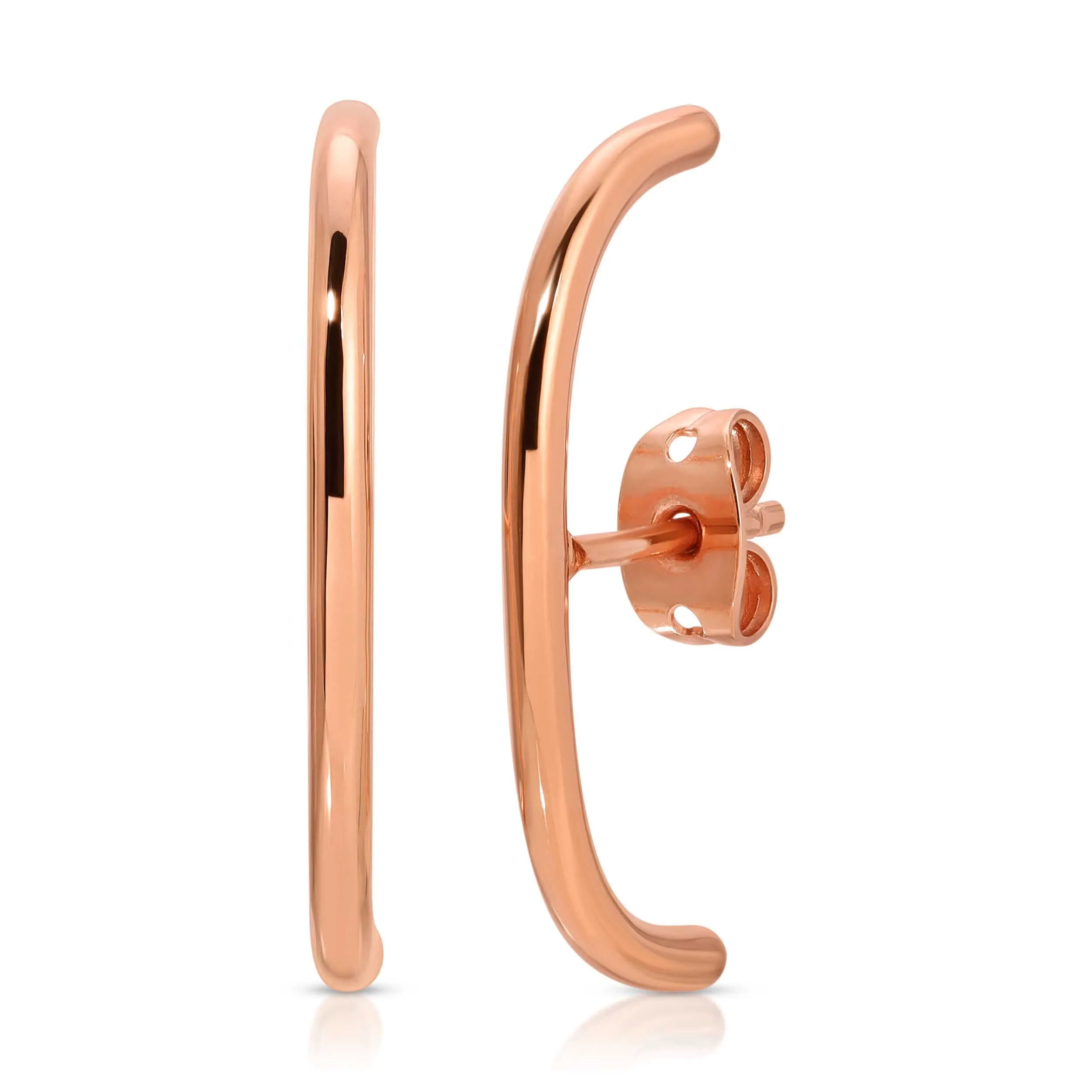 Minimalist Suspension Hoop Earring , Gold, Rose Gold, or Silver