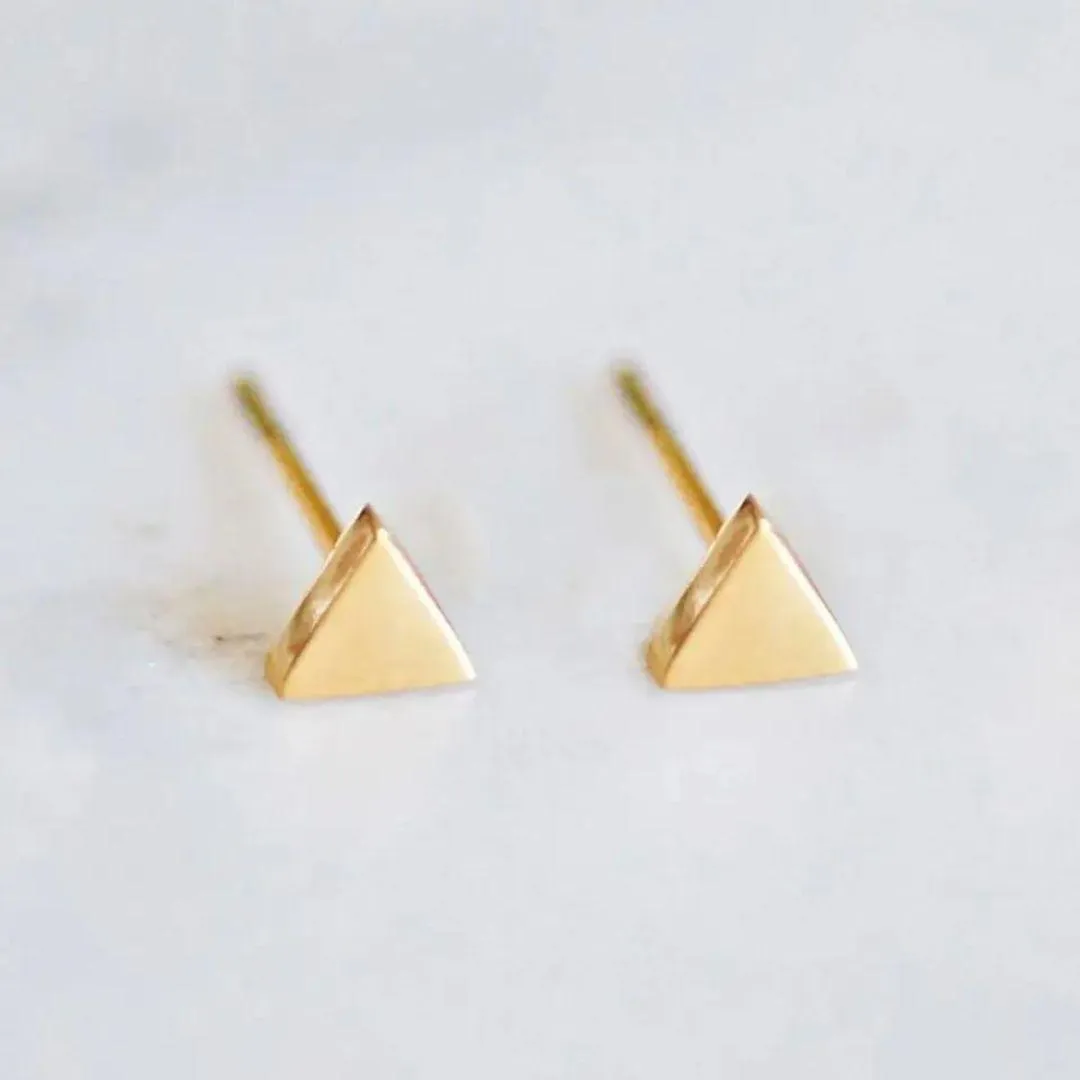 Minimalist Triangle Hypoallergenic Stud Earrings