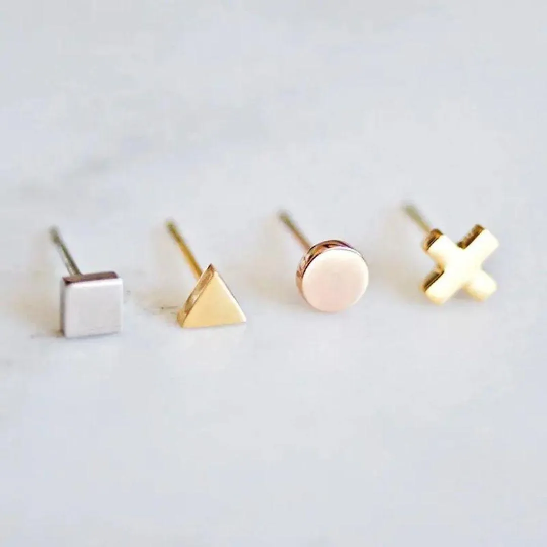 Minimalist Triangle Hypoallergenic Stud Earrings