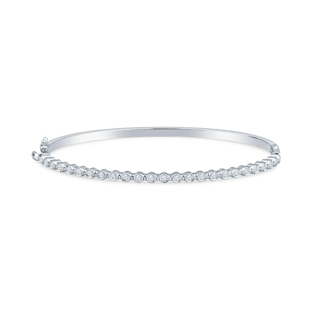 Modern Diamond Bezel Bangle