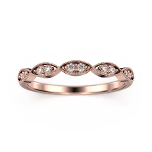 Moissanite Diamond Ring 0.12 Ct Wedding Band 10K/14K/18K Solid Gold