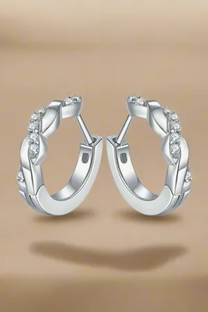 Moissanite Twisted Platinum-Plated Earrings