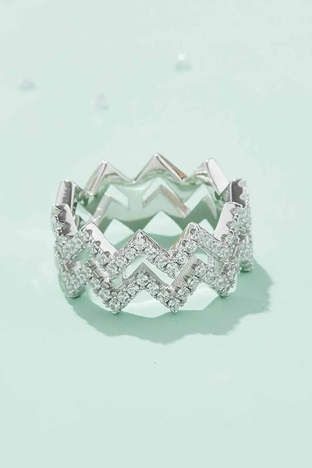 Moissanite Zigzag Stacking Rings