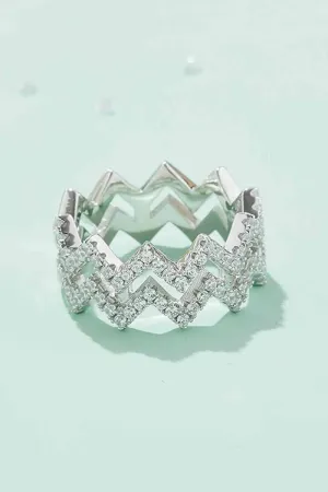 Moissanite Zigzag Stacking Rings
