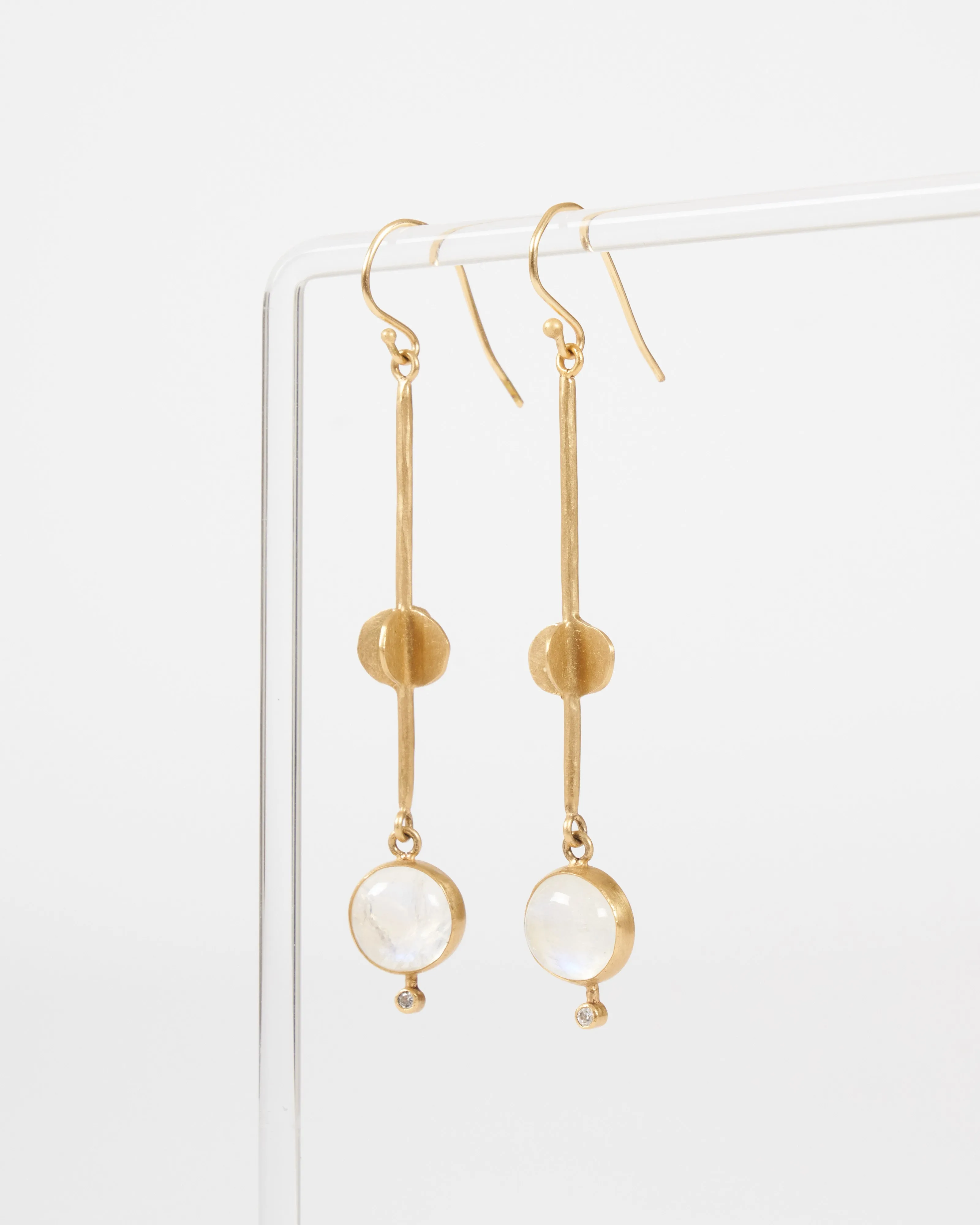 moonstone circle earrings