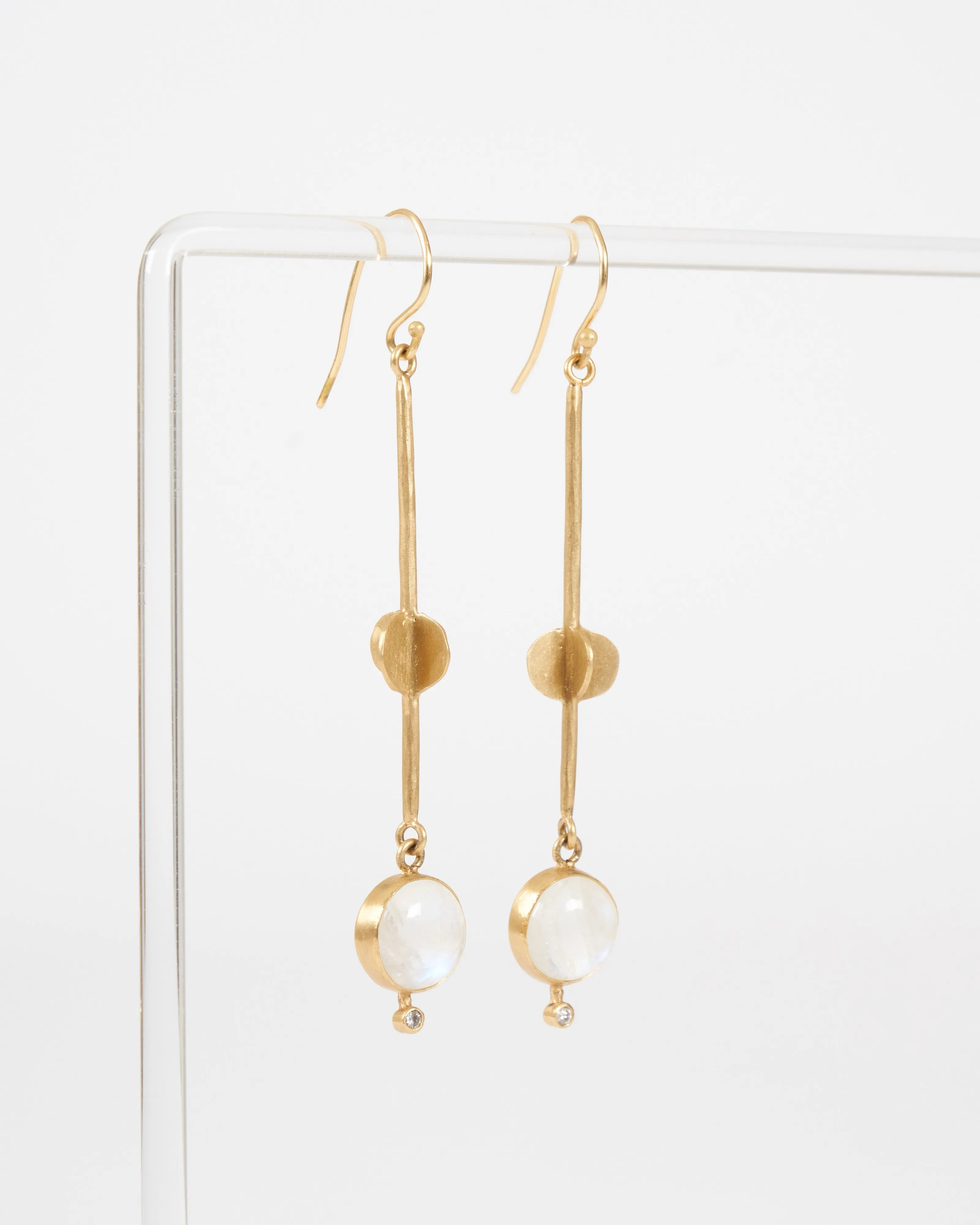 moonstone circle earrings