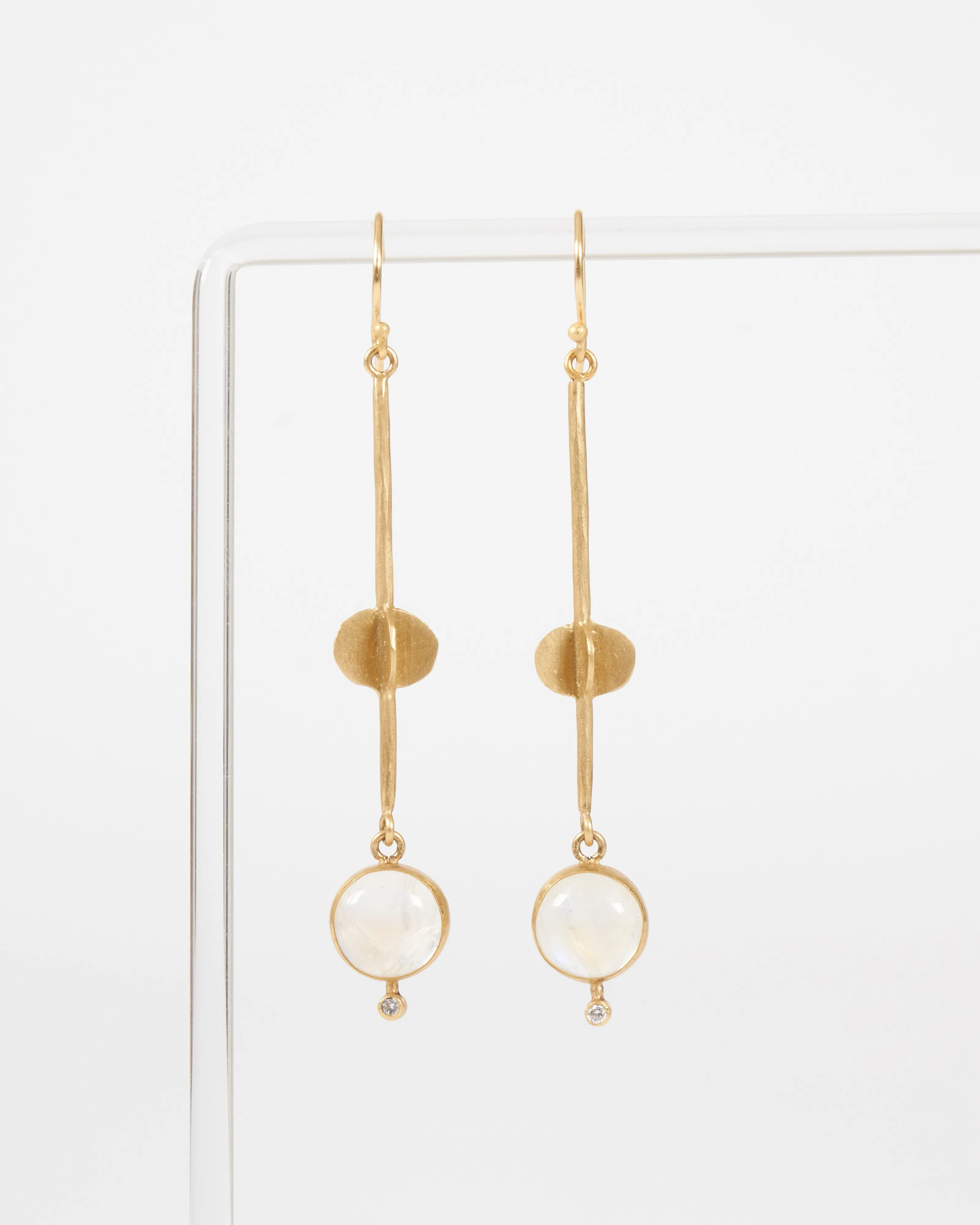 moonstone circle earrings