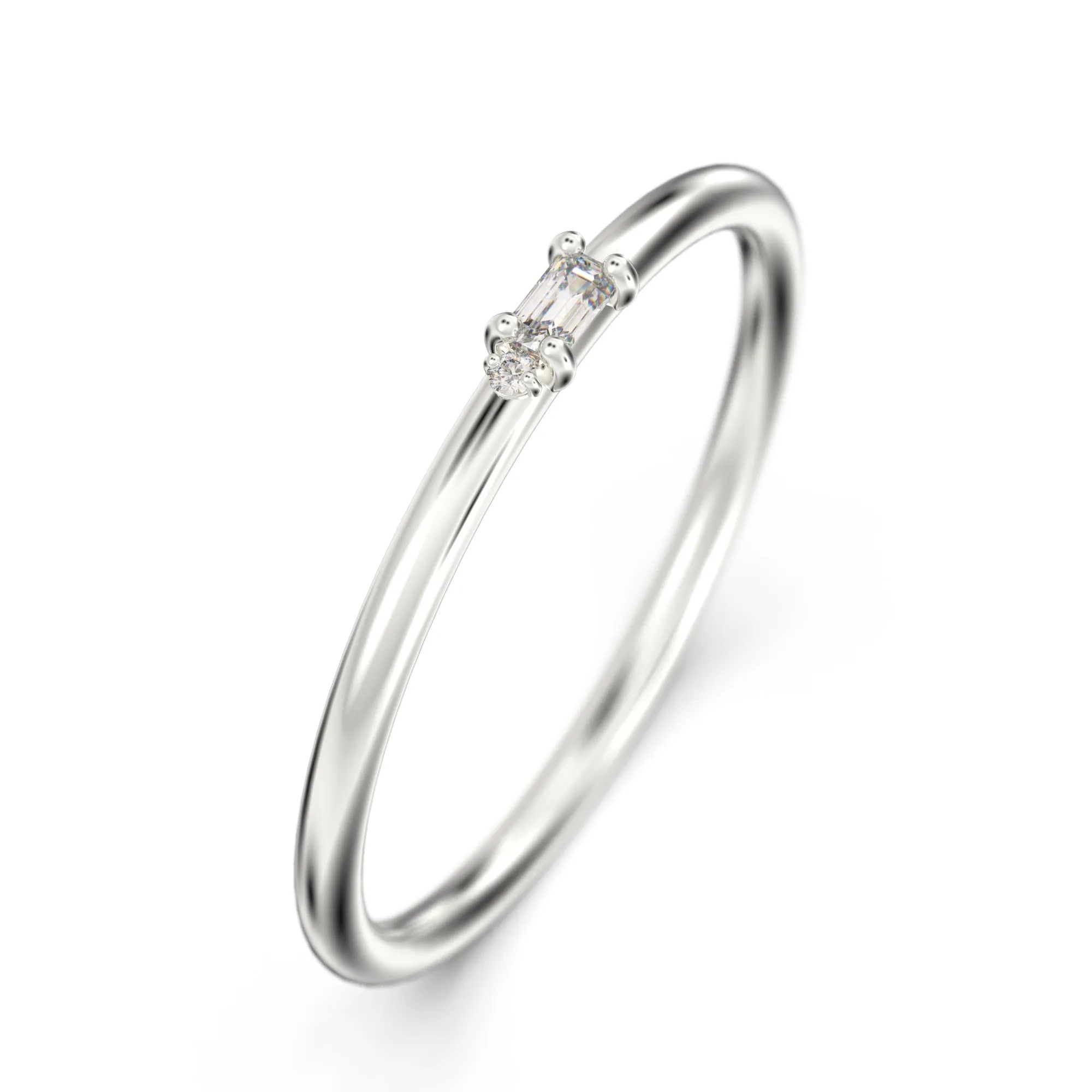 Morse Code Rings 0.07 Ct Moissanite Diamond 10K/14K/18K Solid Gold
