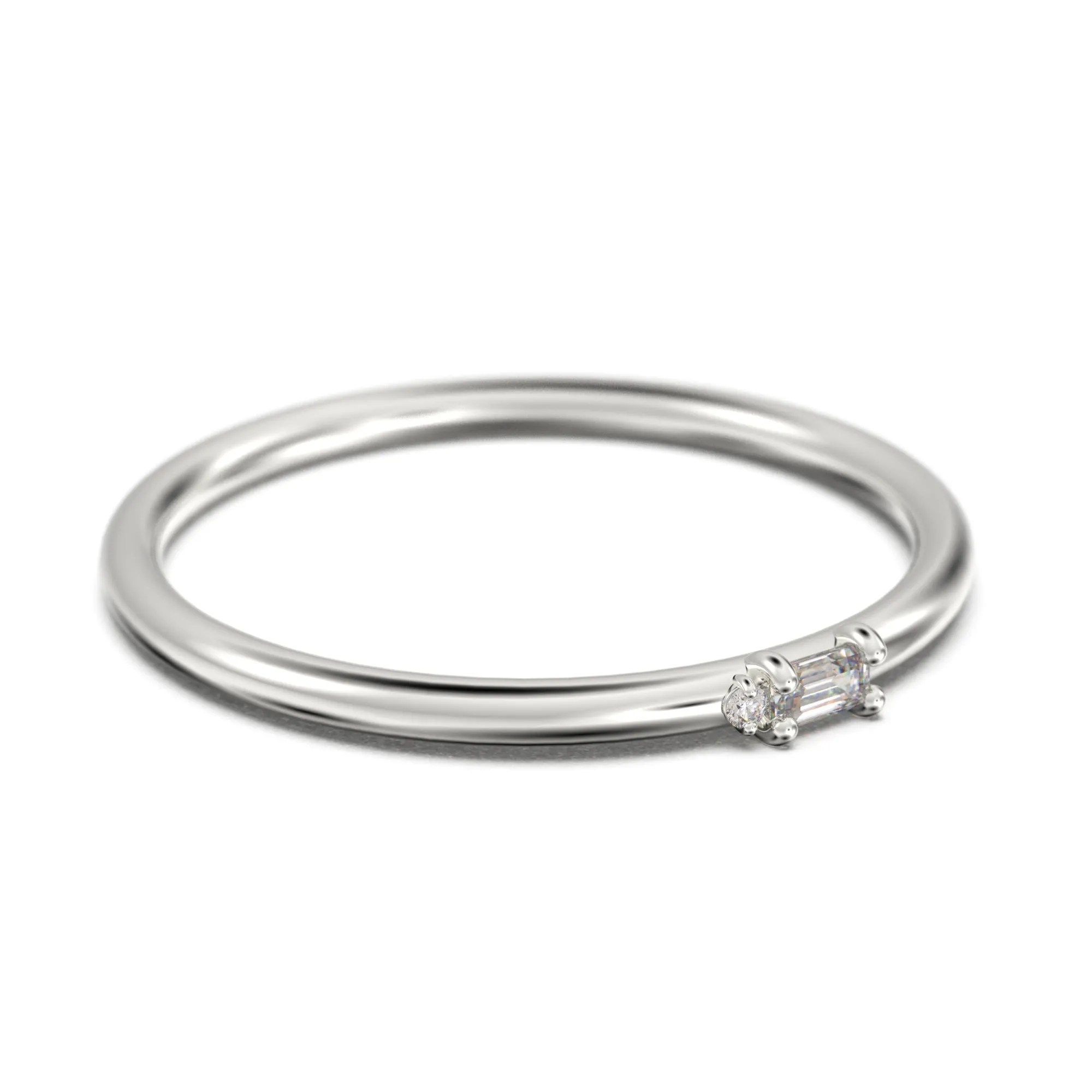 Morse Code Rings 0.07 Ct Moissanite Diamond 10K/14K/18K Solid Gold