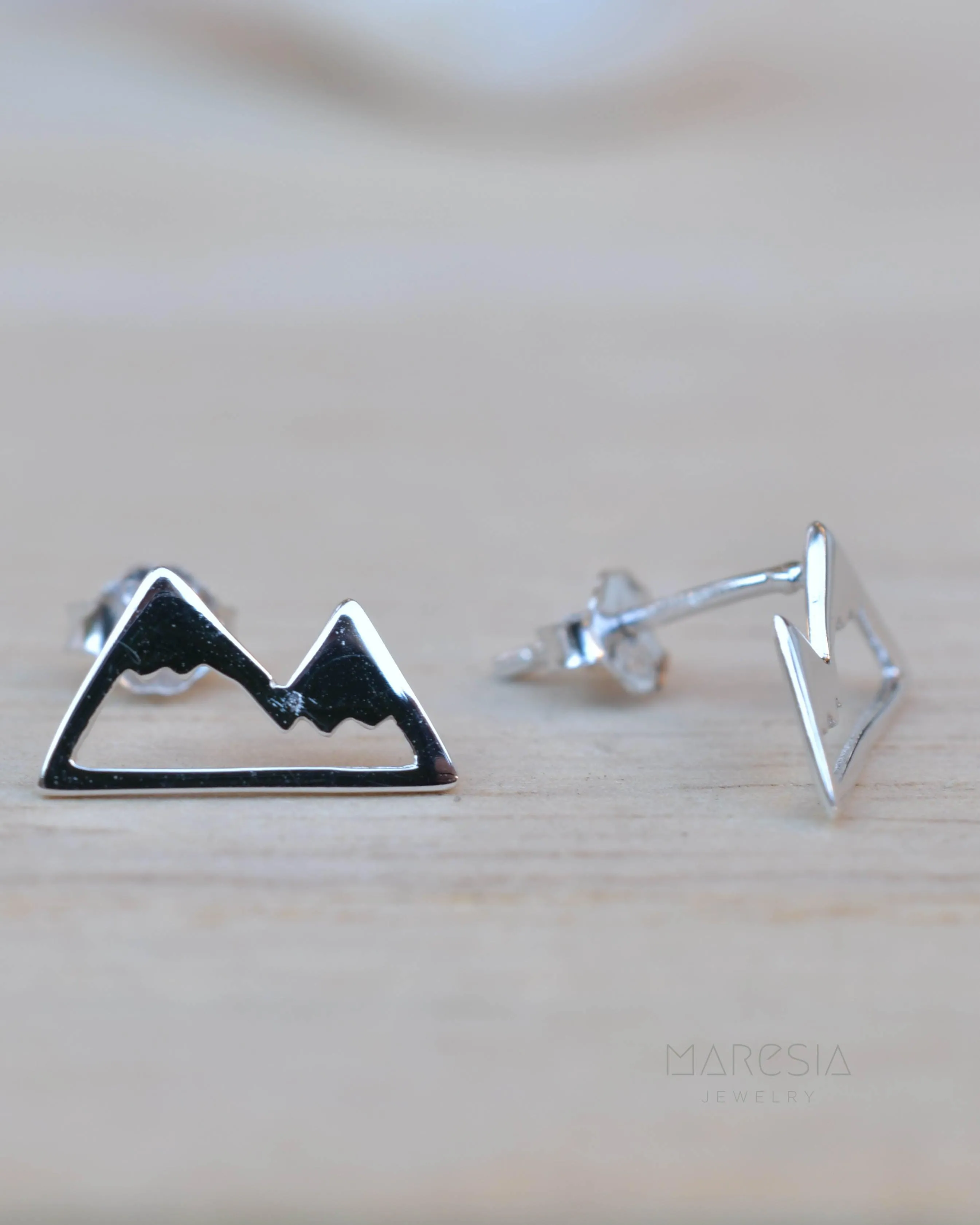 Mountains Stud Earrings ~ Sterling Silver 925 ~ SME085