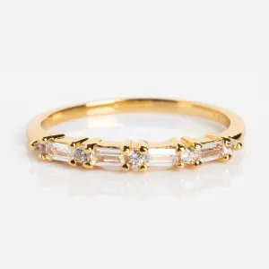 Multi Gem Baguette CZ Stacking Ring
