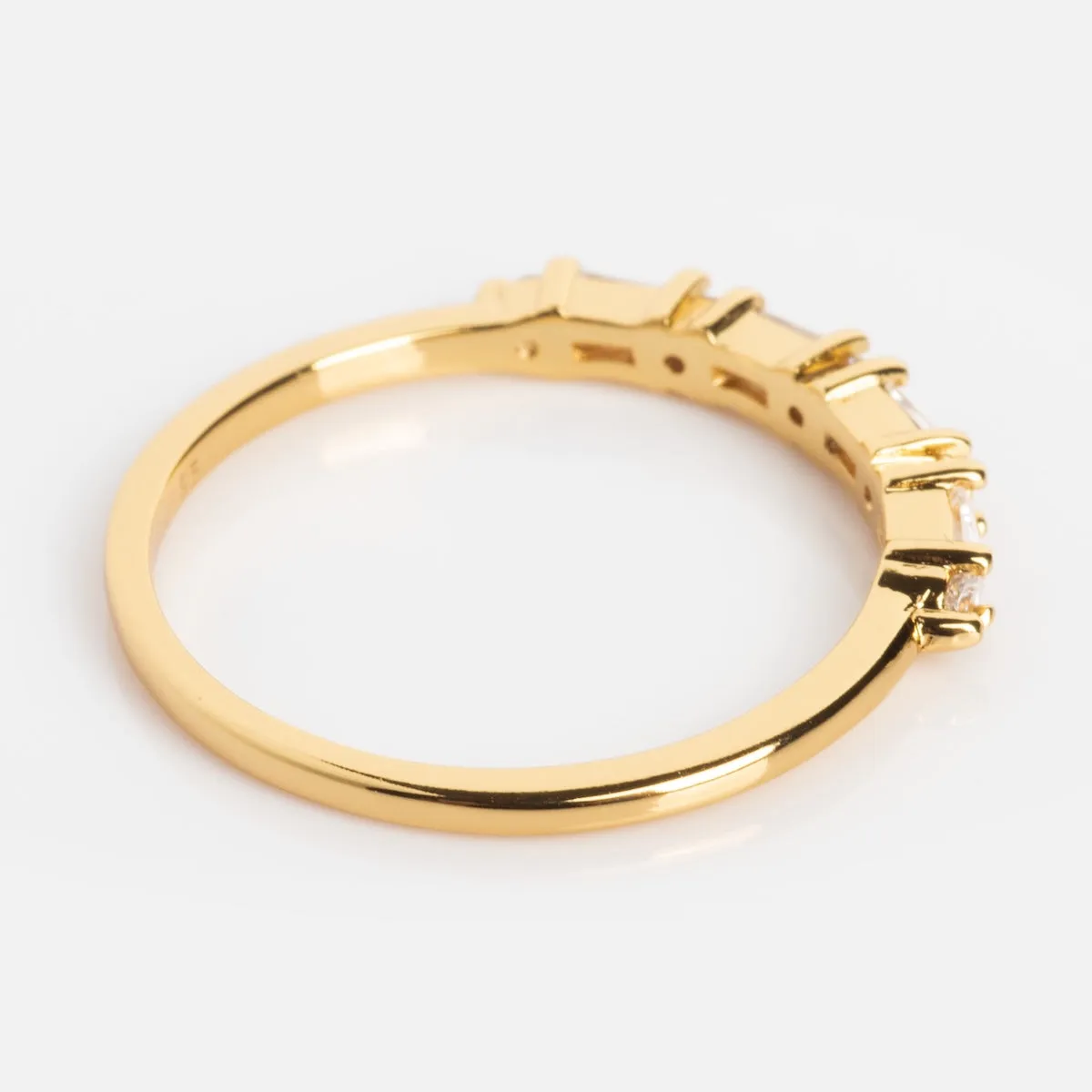 Multi Gem Baguette CZ Stacking Ring