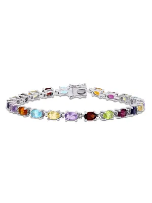 Multi Stone 925 Sterling Silver Tennis Bracelet Jewelry