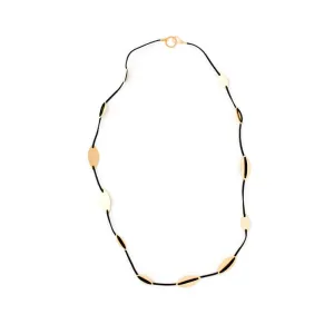 Naomi - Long cord & gold elements necklace