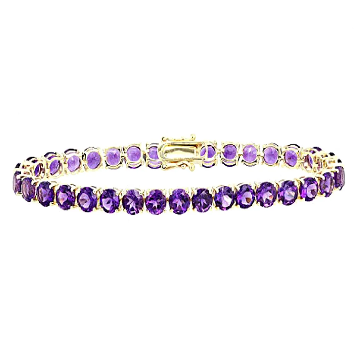Natural Amethyst 925 Sterling Silver Tennis Bracelet Jewelry