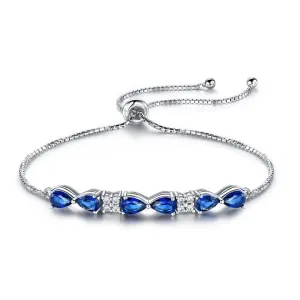 Natural Blue Cz 925 Sterling Silver Tennis Bracelet Jewelry