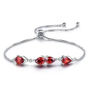 Natural Garnet 925 Sterling Silver Tennis Bracelet Jewelry