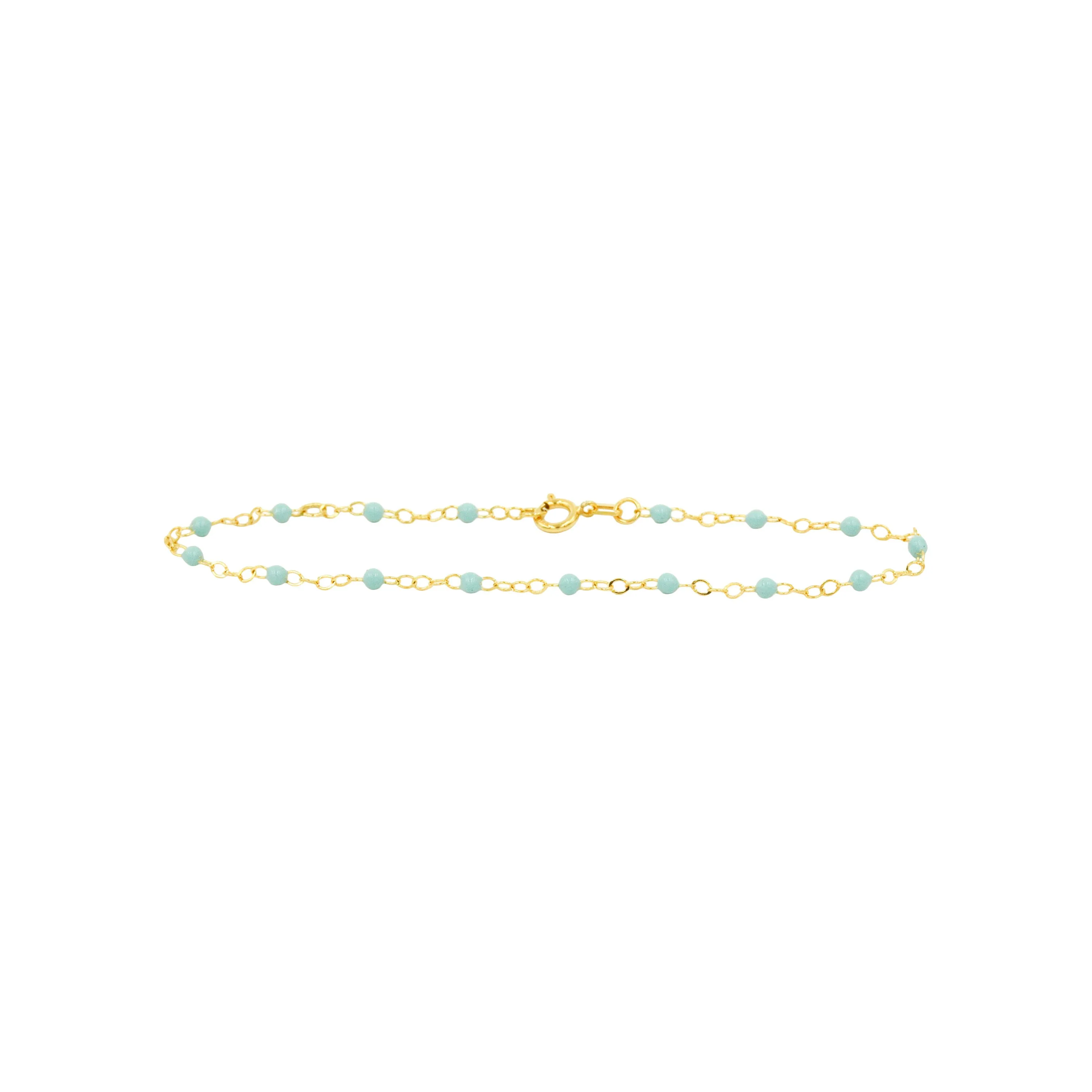 Not So Thin Cable Chain Bracelet with Colored Enamel Beads