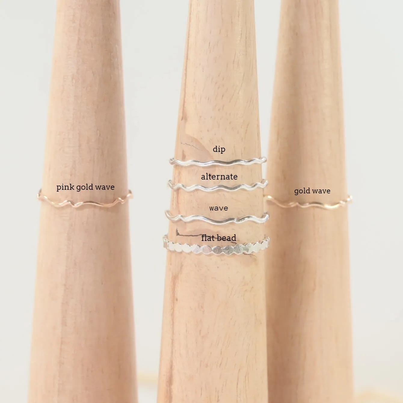 Nugget Stacking Rings Hearts Hammered Sterling Silver 2 Ring Set