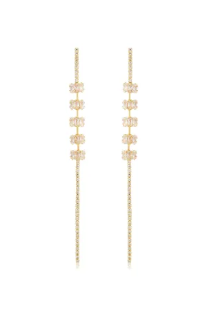 On the Line Crystal Linear Earrings