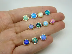 Opal Stud Earrings – Available in Many Stunning Colors