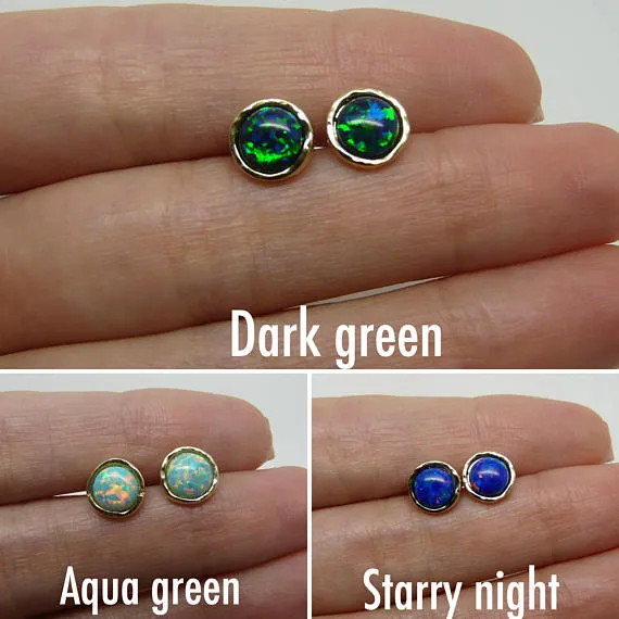 Opal Stud Earrings – Available in Many Stunning Colors