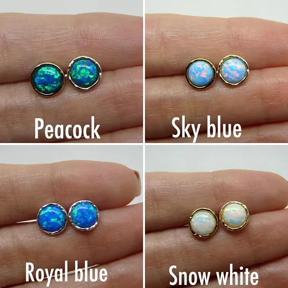 Opal Stud Earrings – Available in Many Stunning Colors