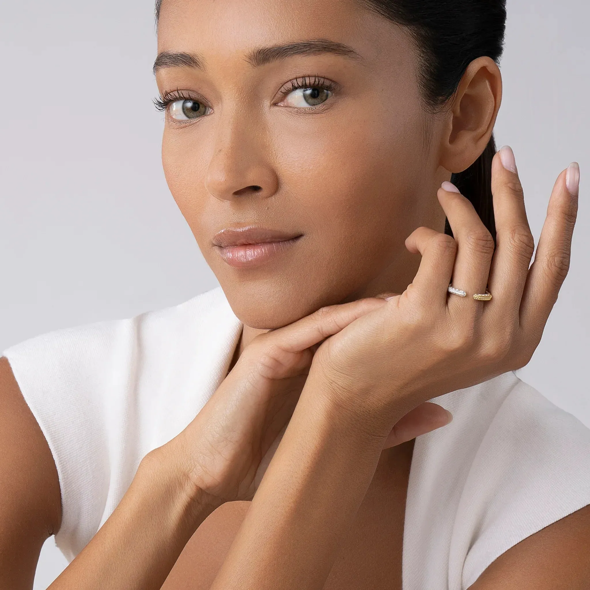 Open Diamond Stacking Ring