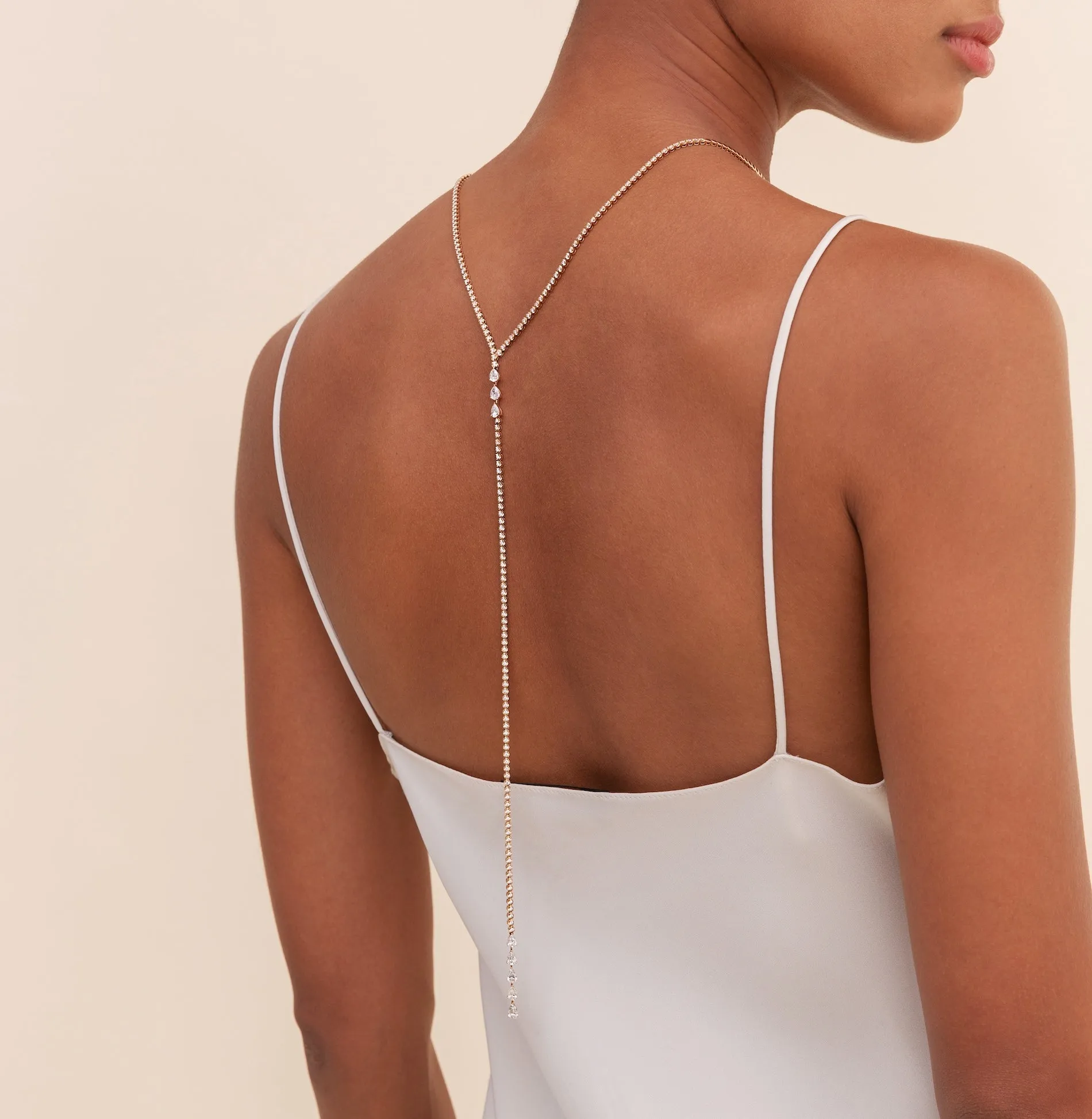 Orin Long Pear Diamond Lariat