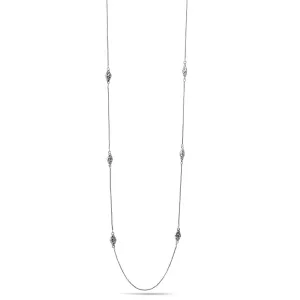 OXIDIZED SILVER LONG NECKLACE #SWKK-11693A.SIL (HE14)