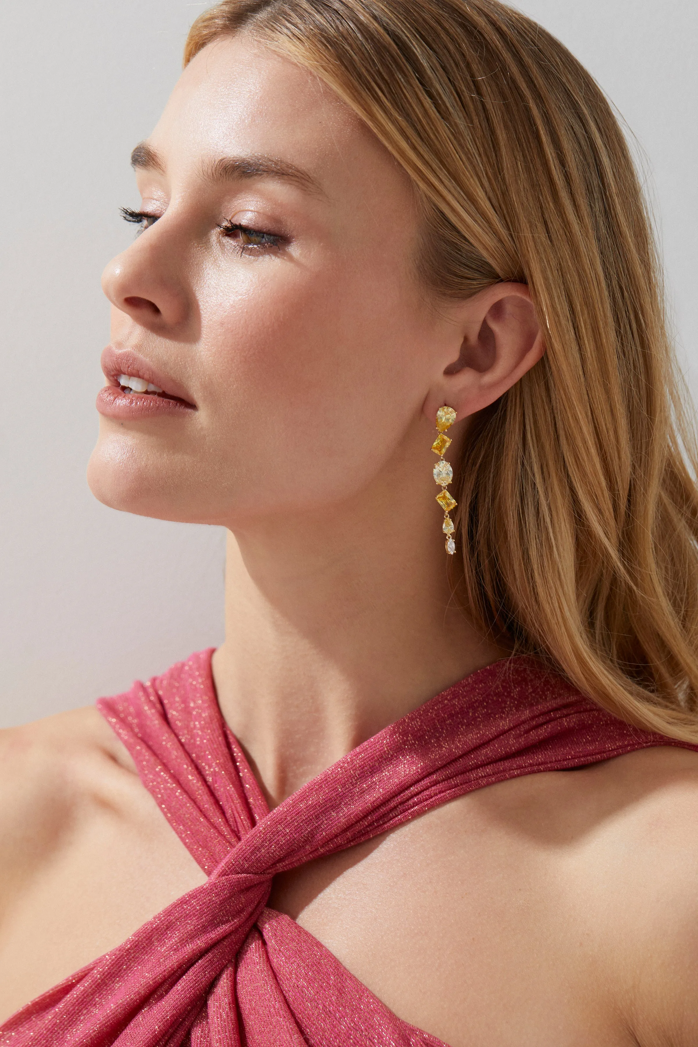 PALM SPRINGS YELLOW LINEAR EARRINGS
