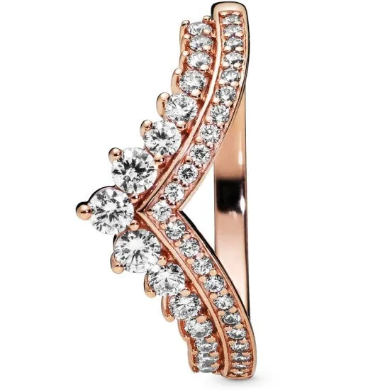 Pandora Rose Princess Tiara Wishbone Ring