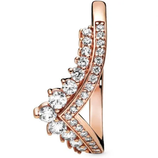 Pandora Rose Princess Tiara Wishbone Ring