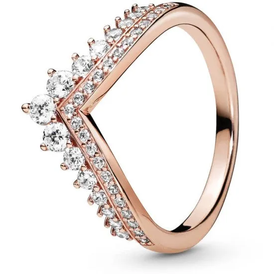 Pandora Rose Princess Tiara Wishbone Ring