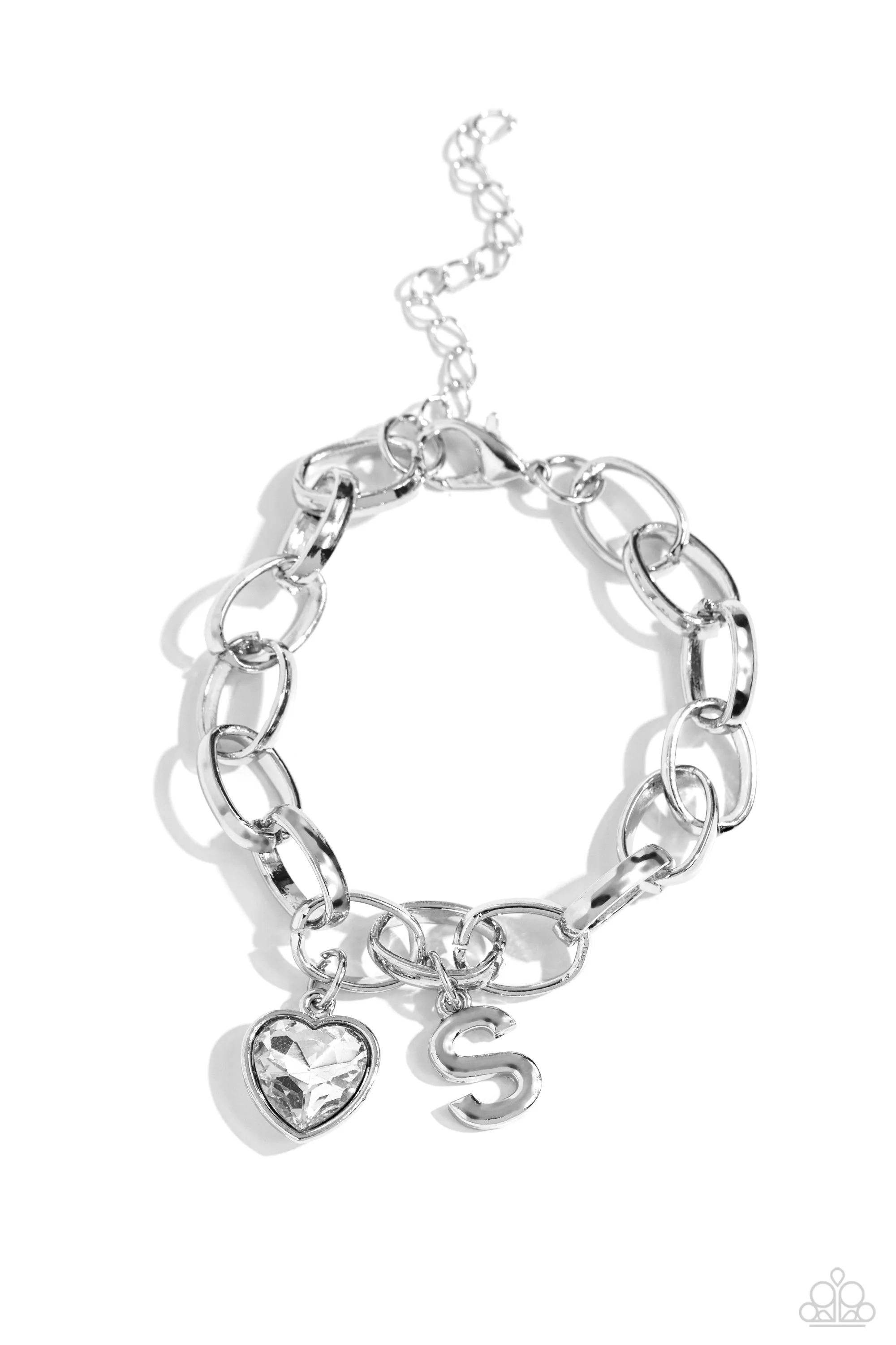 Paparazzi - Guess Now Its INITIAL - White - S Bracelet