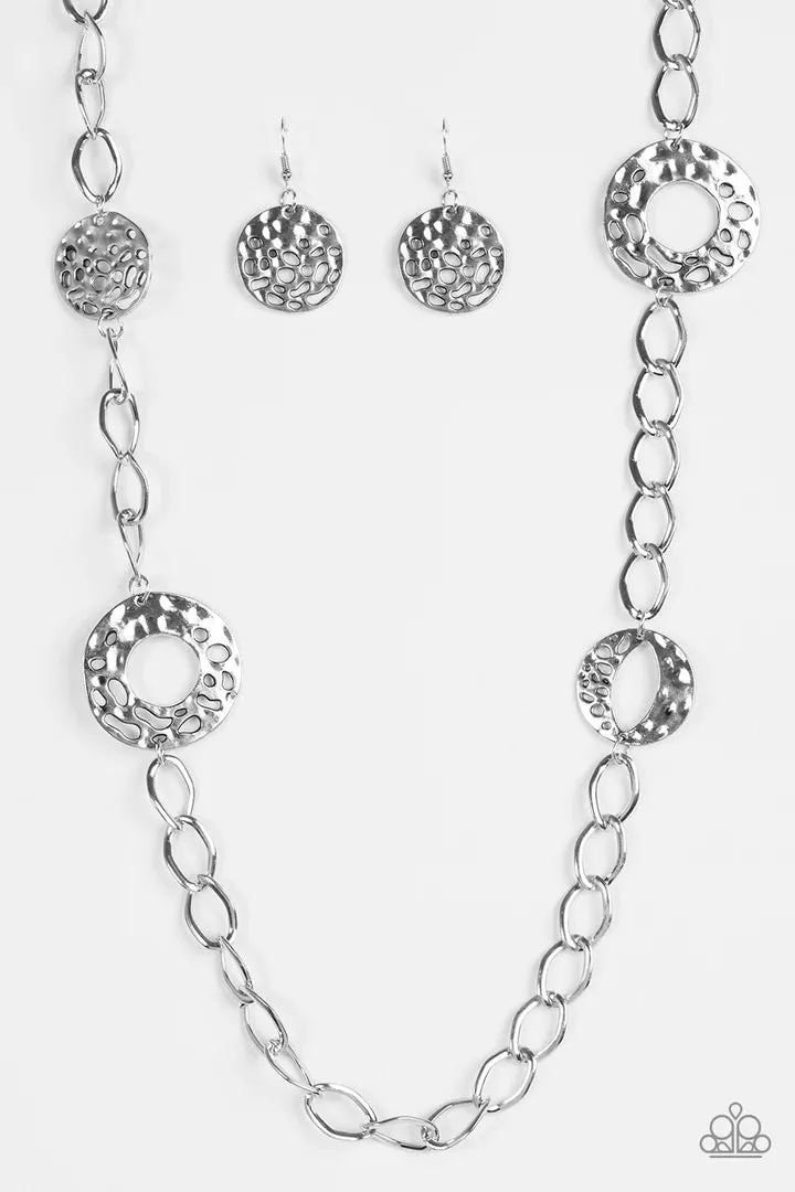 Paparazzi Industrial Mayhem - Silver Necklace