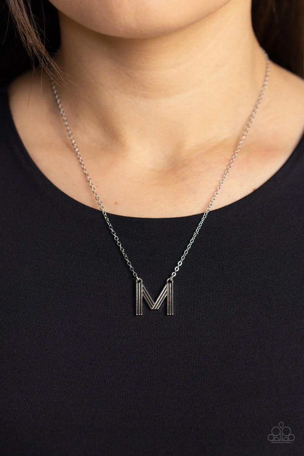 Paparazzi Leave Your Initials - Silver Letter M