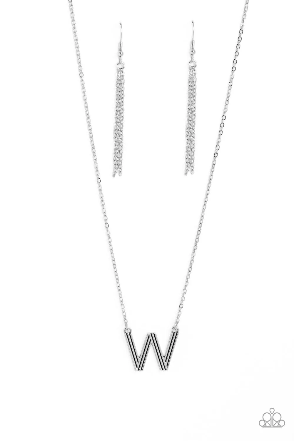 Paparazzi Leave Your Initials - Silver Letter “W”