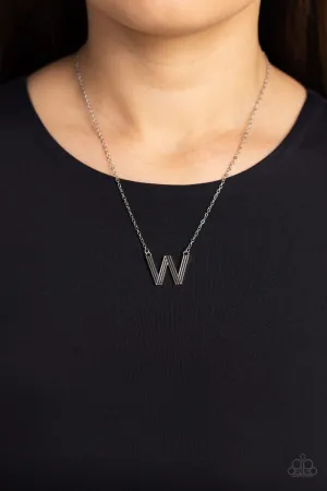 Paparazzi Leave Your Initials - Silver Letter “W”