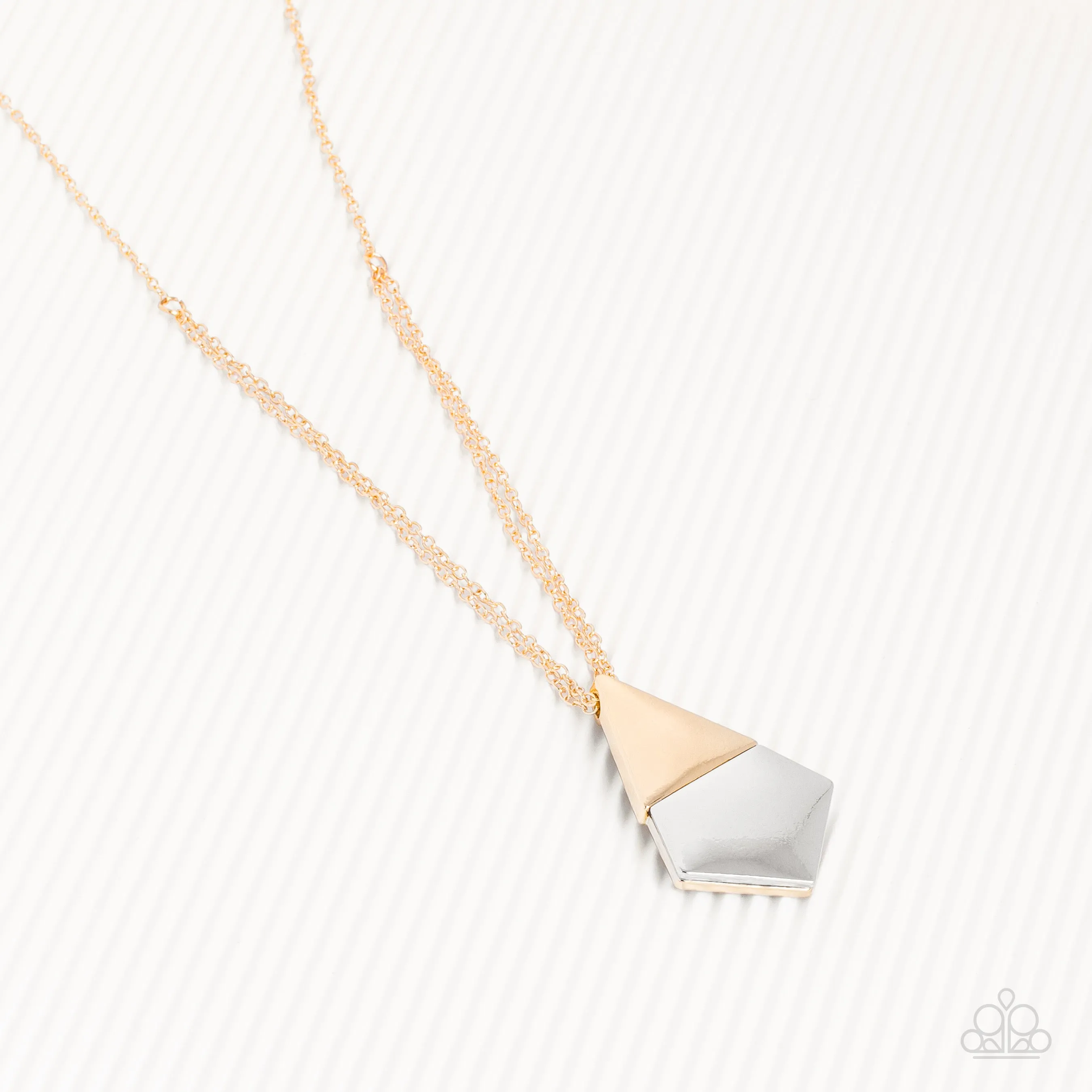 Paparazzi Posh Pyramid - Gold Necklace