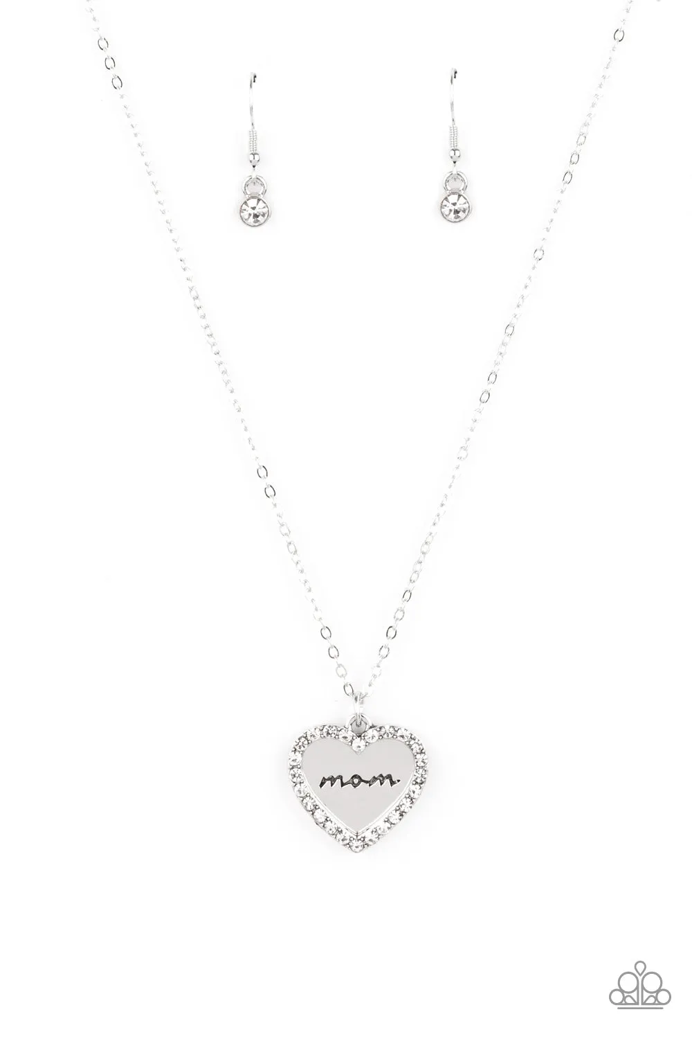 Paparazzi The Real Boss - White Heart Necklace