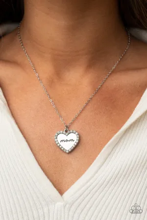 Paparazzi The Real Boss - White Heart Necklace