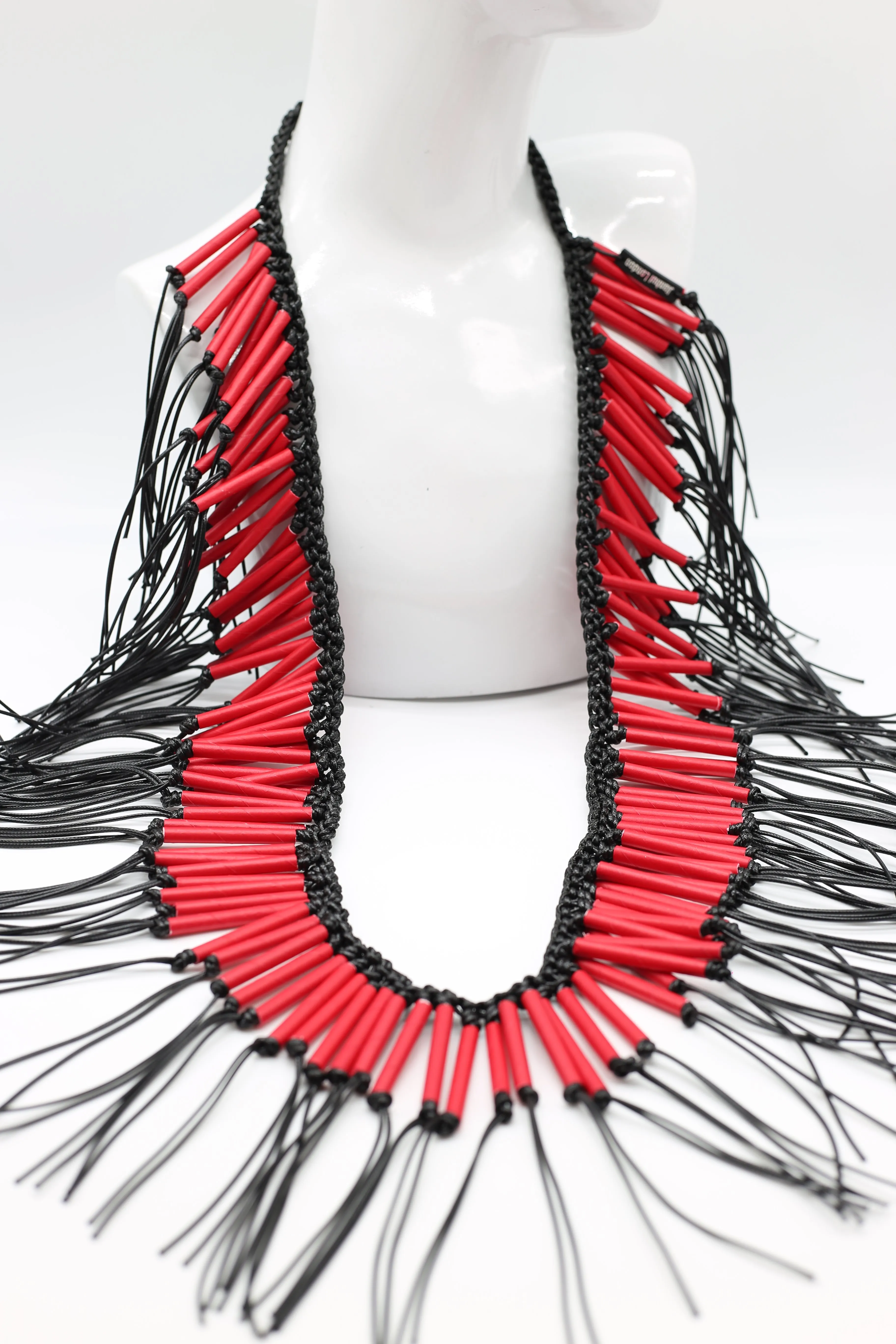 Paper Straw Tribal fringe Long Necklaces