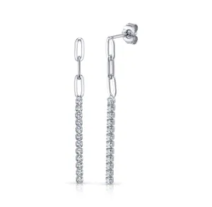 PAPERCLIP CASCADE EARRINGS, SILVER