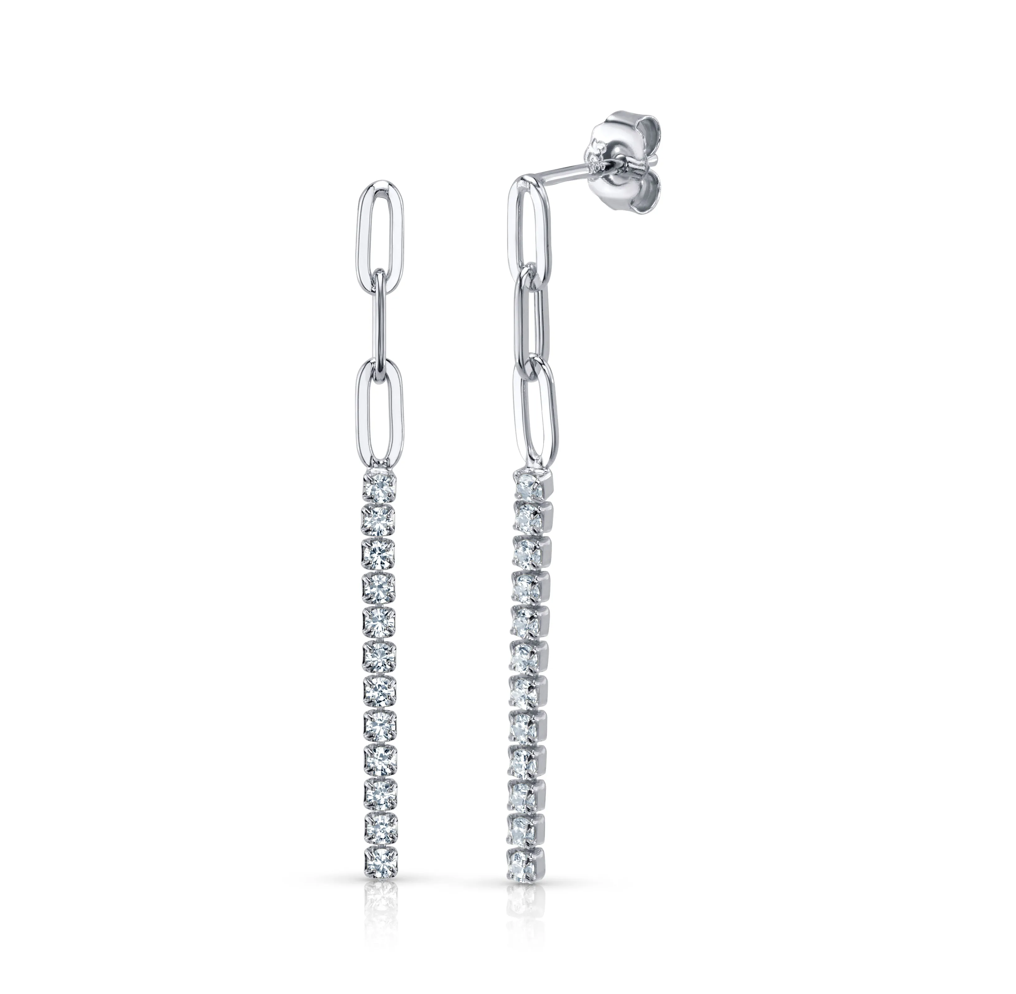 PAPERCLIP CASCADE EARRINGS, SILVER