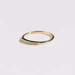 Pavé Diamond Milgrain Band in 14k Gold