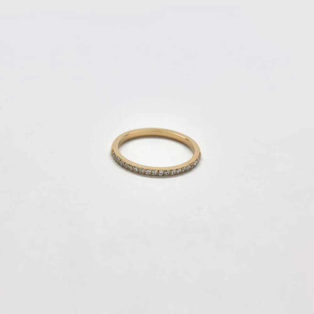 Pave Gold Stacking Ring