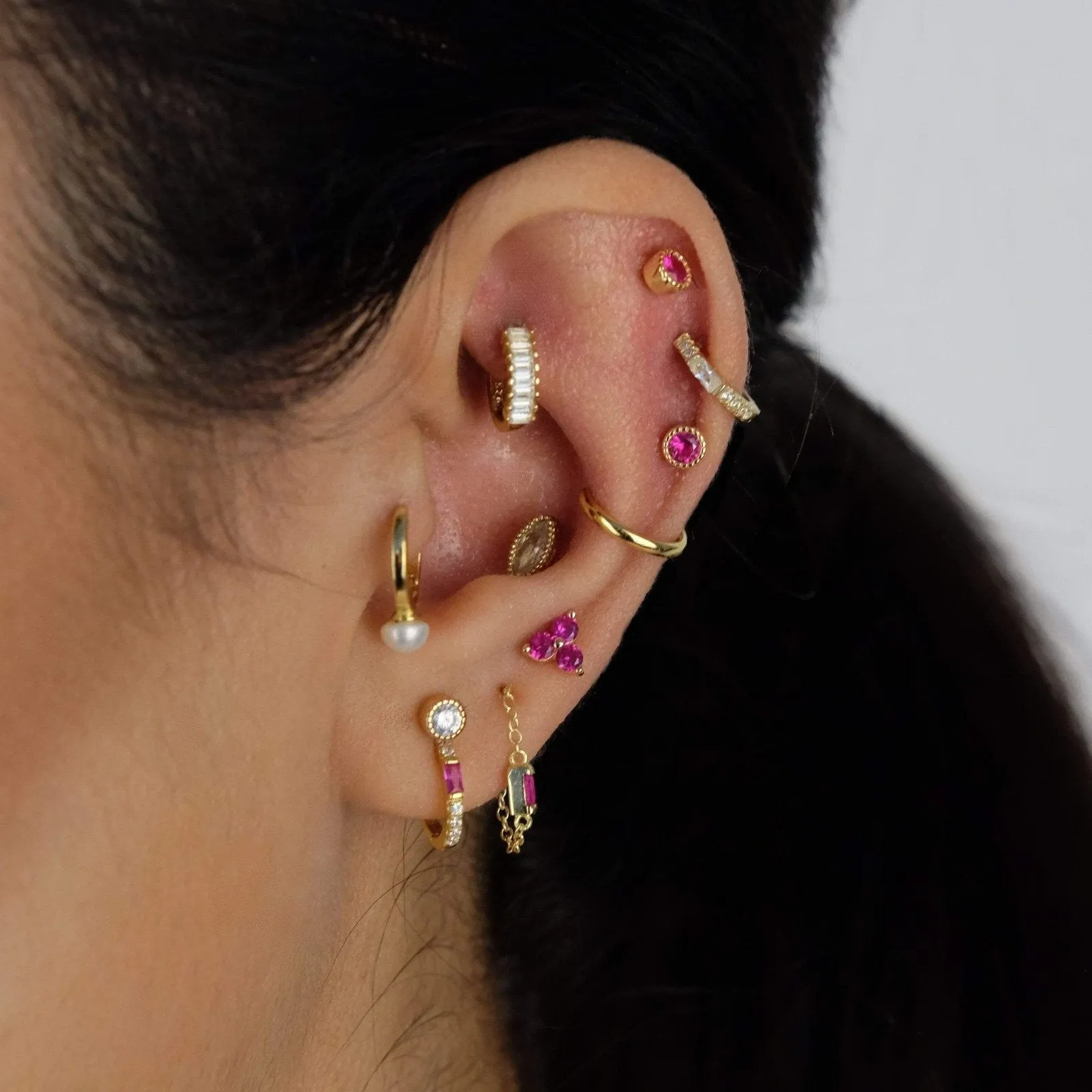 Pave Huggie Hoop Earring